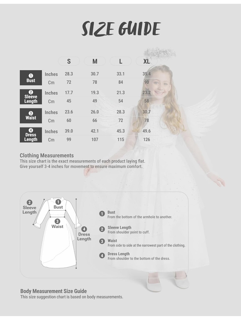 NWT White Angel Costume Dress Small 5-7 years| dress| headband| belt| wings - Picture 3 of 8